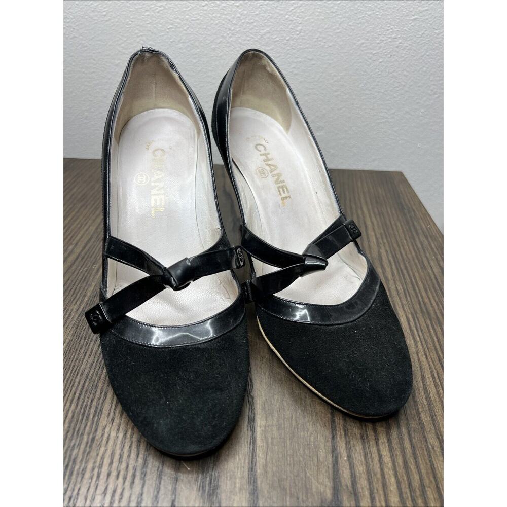 CHANEL COCO Chanel Classic 2 Tone Mary Jane Stilettos Heels Womens EU 37.5 7.5 - Picture 2 of 16